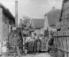 Dreschtag in der Unterhainstr um 1905