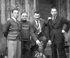 Almhütte Bierschoppen mit Nickel Hesele u. Franz Staudt 1939