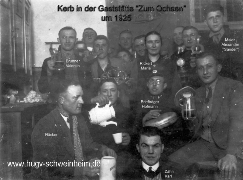 Ochsen Gasthaus u. Metzgerei Kerbfeier um 1925