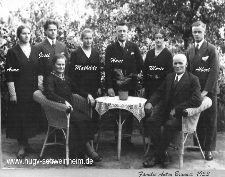 Brunner Anton u. Anna Familie 1933