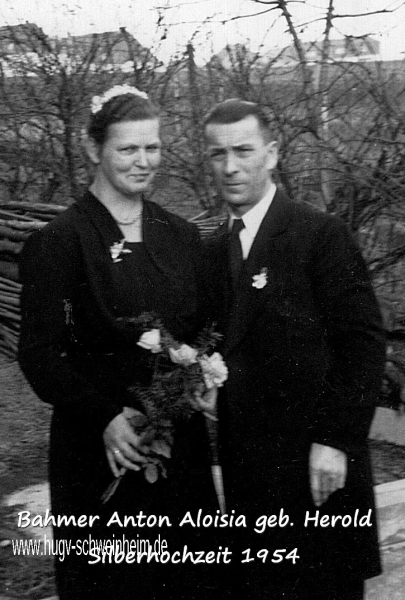 Bahmer Anton Aloisia Herold Silberhochzeit 1954 