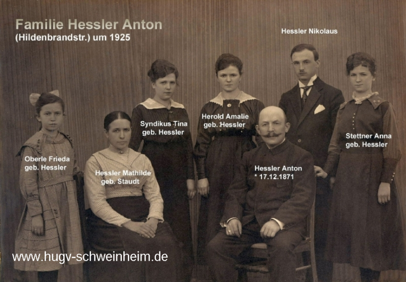 Hessler Anton mit Familie 1925 Hildebrandstr