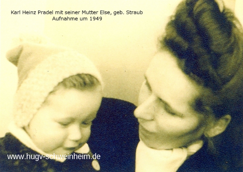 Pradel Karl Heinz mit Mutter Else 1949 