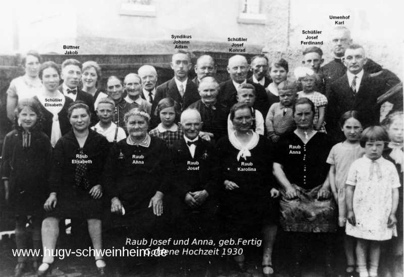 Raub Joseph und Anna geb Fertig Goldene Hochzeit 1930