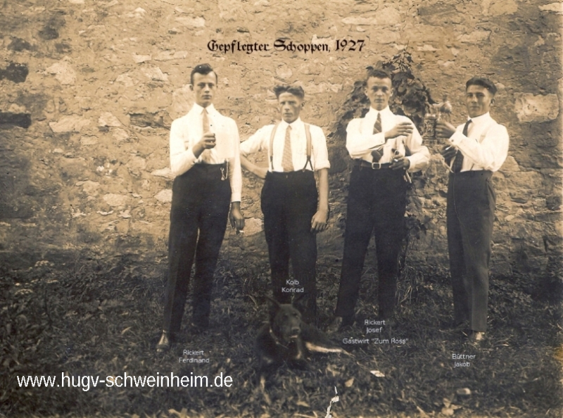 Rickert Ferdinand Kolb Konrad Rickert Josef Büttner Jakob Gepflegter Schoppen 1927