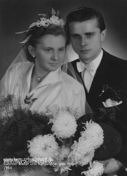 Sommer Walter und Margarethe Maier Hochzeit 1953