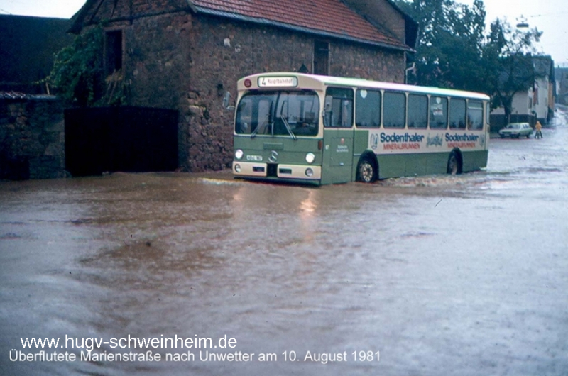 Marienstr überflutet Unwetter 1981