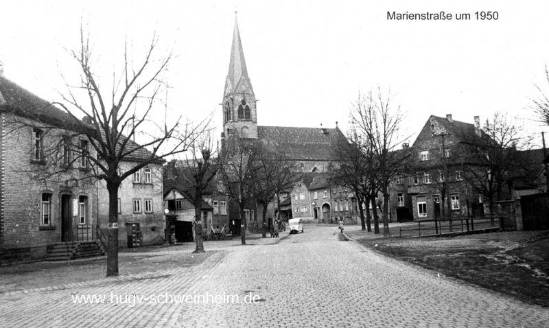 Marienstr um 1950 Bereich Altes Kriegerdenkmal