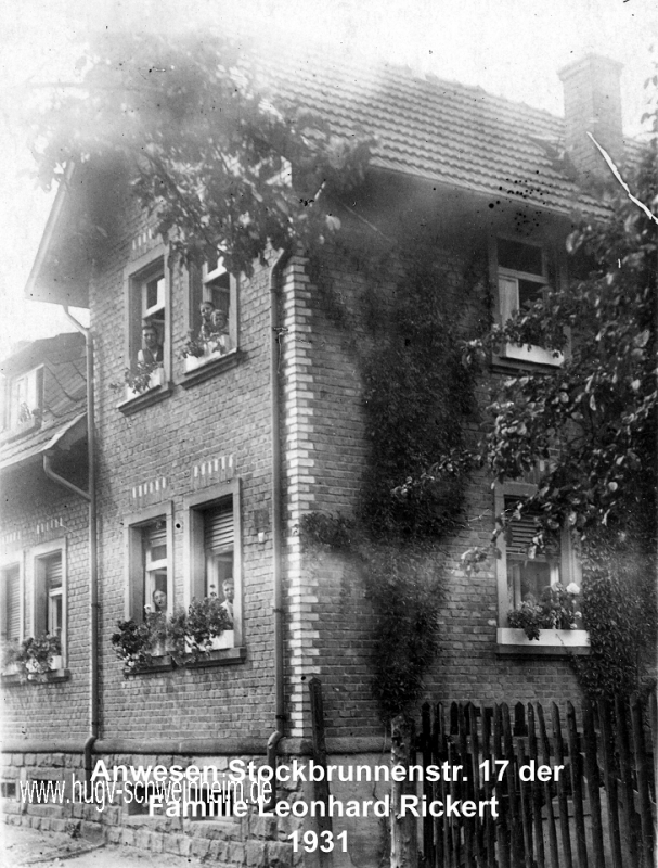 Stockbrunnenstr 17 Anwesen Rickert 1931