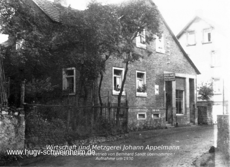 Wirtschaft u. Metzgerei Appelmann (später Sandt) Bischbergstr 1930