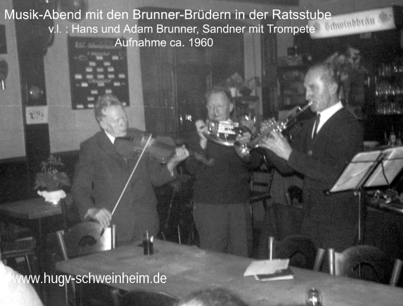 Ratsstube Musikabend Gebrüder Brunner 1960