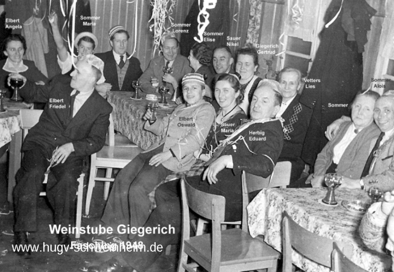 Weinstube Giegerich Fastnacht 1949