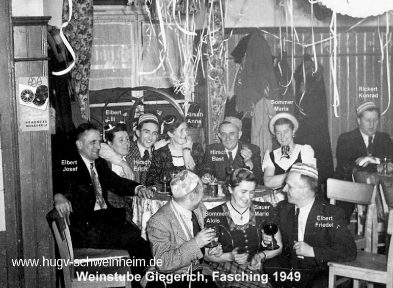 Weinstube Giegerich Fastnacht 1949 (2)