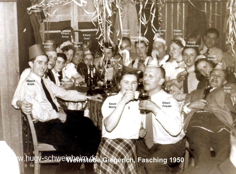 Weinstube Giegerich Fastnacht 1950