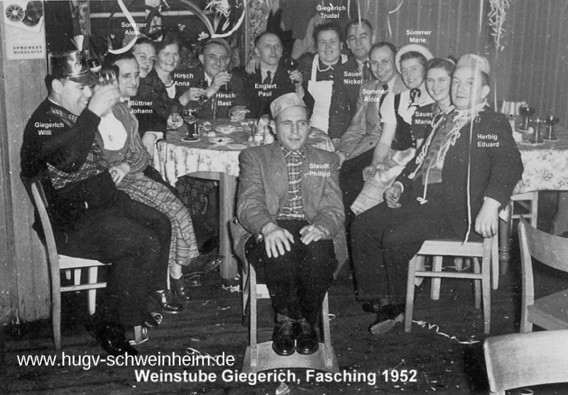 Weinstube Giegerich Fastnacht 1952