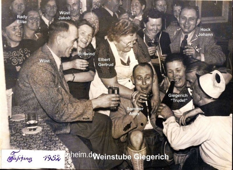 Weinstube Giegerich Fastnacht 1952 (2)