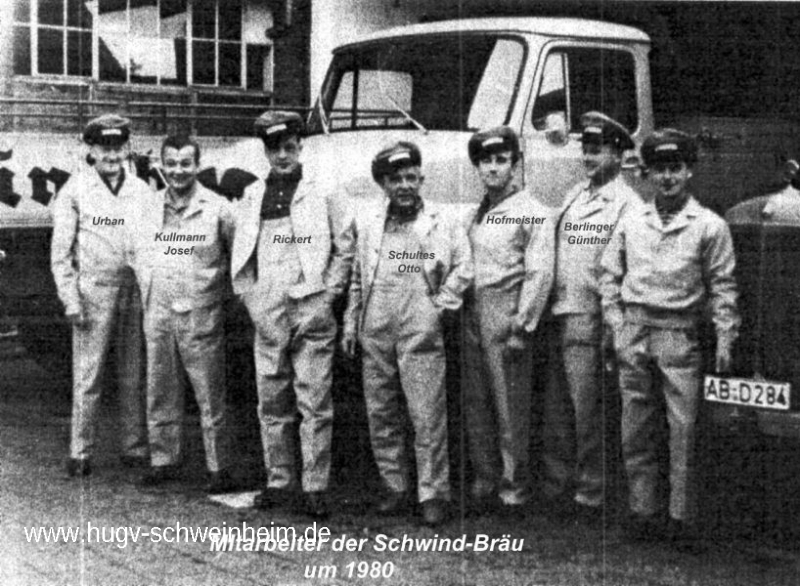 Mitarbeiter der Schwind-Bräu 1980