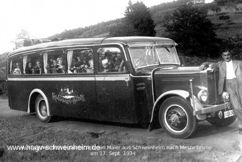 Autobus Meier Ausflugsfahrt nach Mespelbrunn 1934