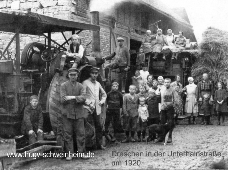Dreschtag in der Unterhainstr um 1920 (02)