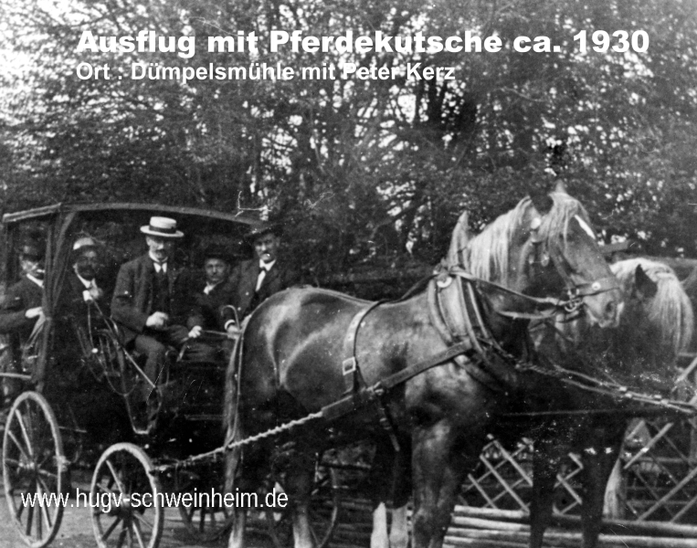 Dümpelsmühle 1930 Ausflug mit Pferdekutsche