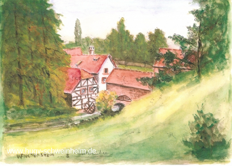 Eckertsmühle - Aquarell v. Fleckenstein