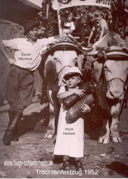 Trachtenfestzug 1952 - Sauer Nikolaus, Hock Herbert